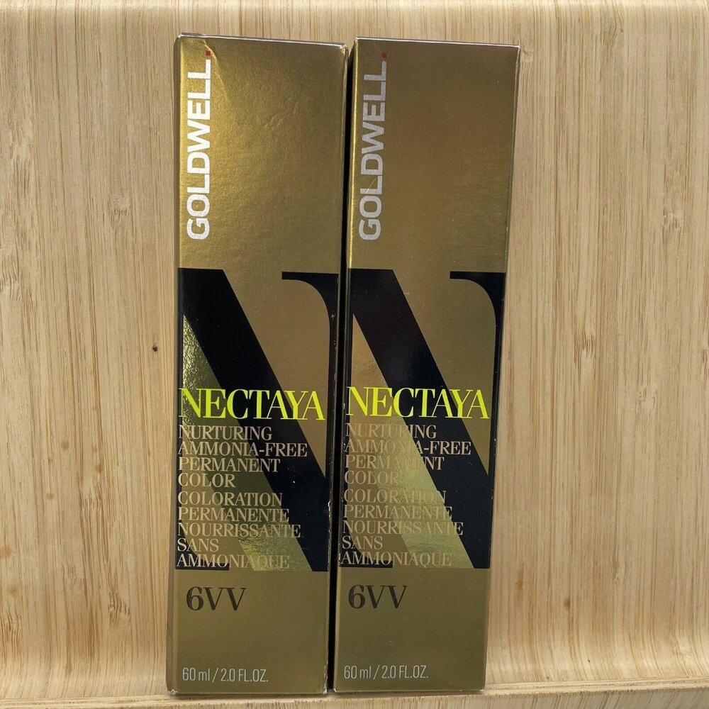 2ct. Goldwell Nectaya 6VV Professional Ammonia Free Permanent Hair Color‎ 2.0 oz